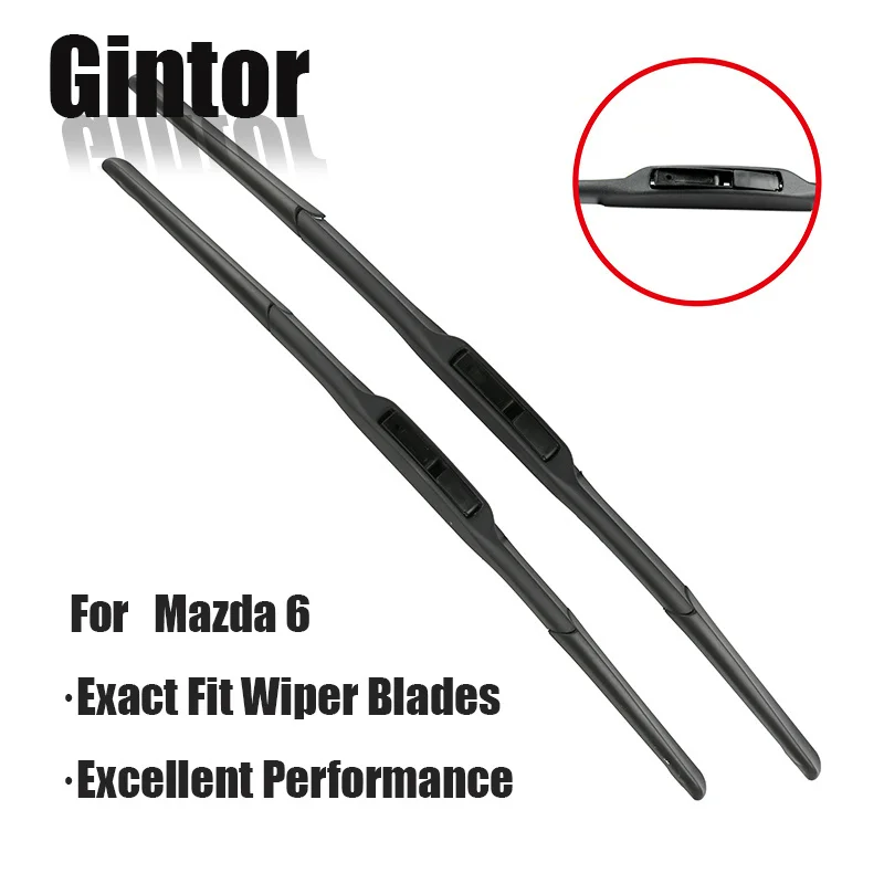 

Gintor Car Wiper Blade For Mazda 6 Wagon/Sedan(GG1 GH1 GJ1/GL) Hatchback(GG1 GH1) Model Year From 2002 To 2016 Fit J Hook Arm