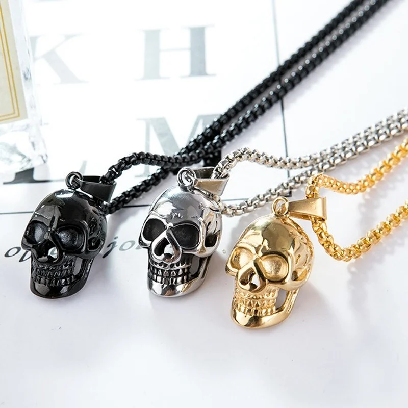 

Trendy Fashion Non-mainstream Exaggerated Personality Skull Necklace Men's Fashion Trend Pendant Necklace Jewelry