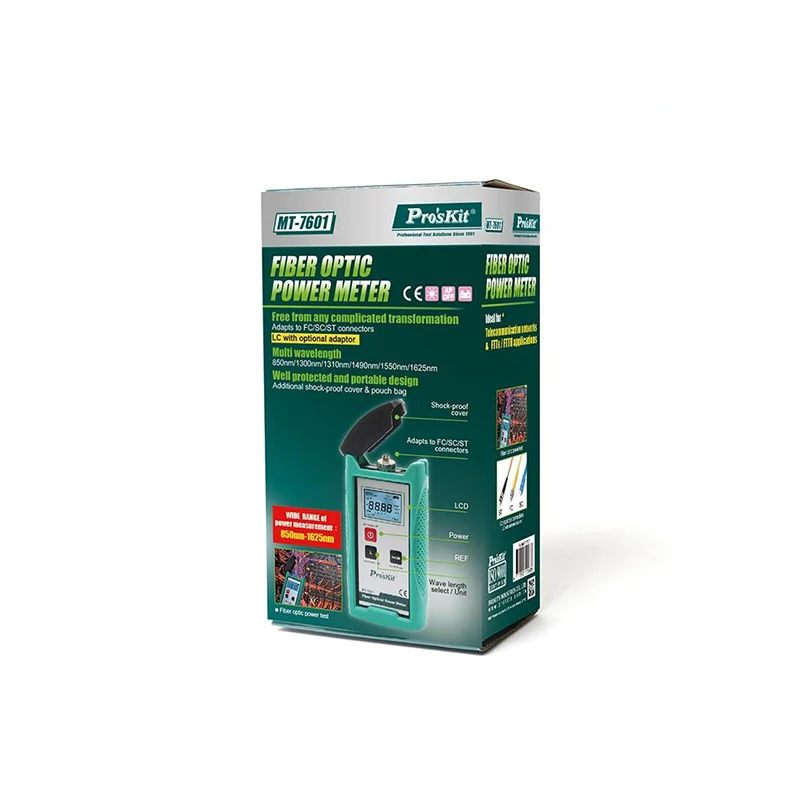 Pro'sKit MT-7601 Измеритель мощности оптоволокна Шесть разной длины волны Тестер