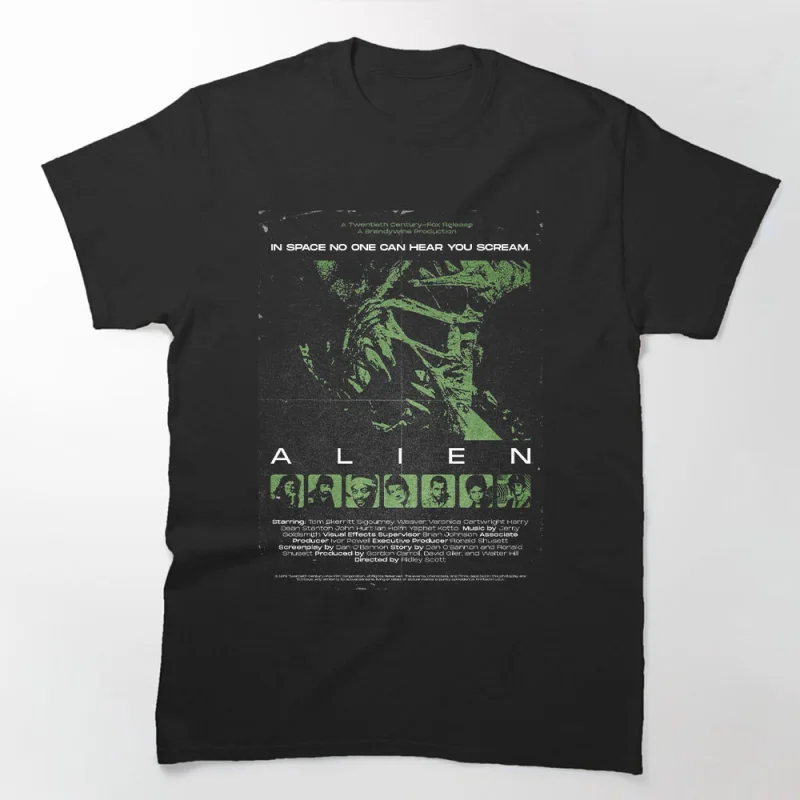 Фото Футболка Alien 1979 Fan Retro Sic-fi в подарок для мужчин, одежда с графическим принтом Xenomorph, топы всех размеров S-6XL, 100% хлопок, футболка унисекс с принтом №4