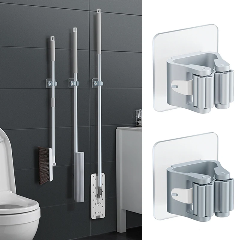 

Waterproof Wall-Mounted Mop Clip Broom Hanger Mop Rack Mop Hooks Storage Hook Mop Storage Bathroom Kitchen Strong Organizer