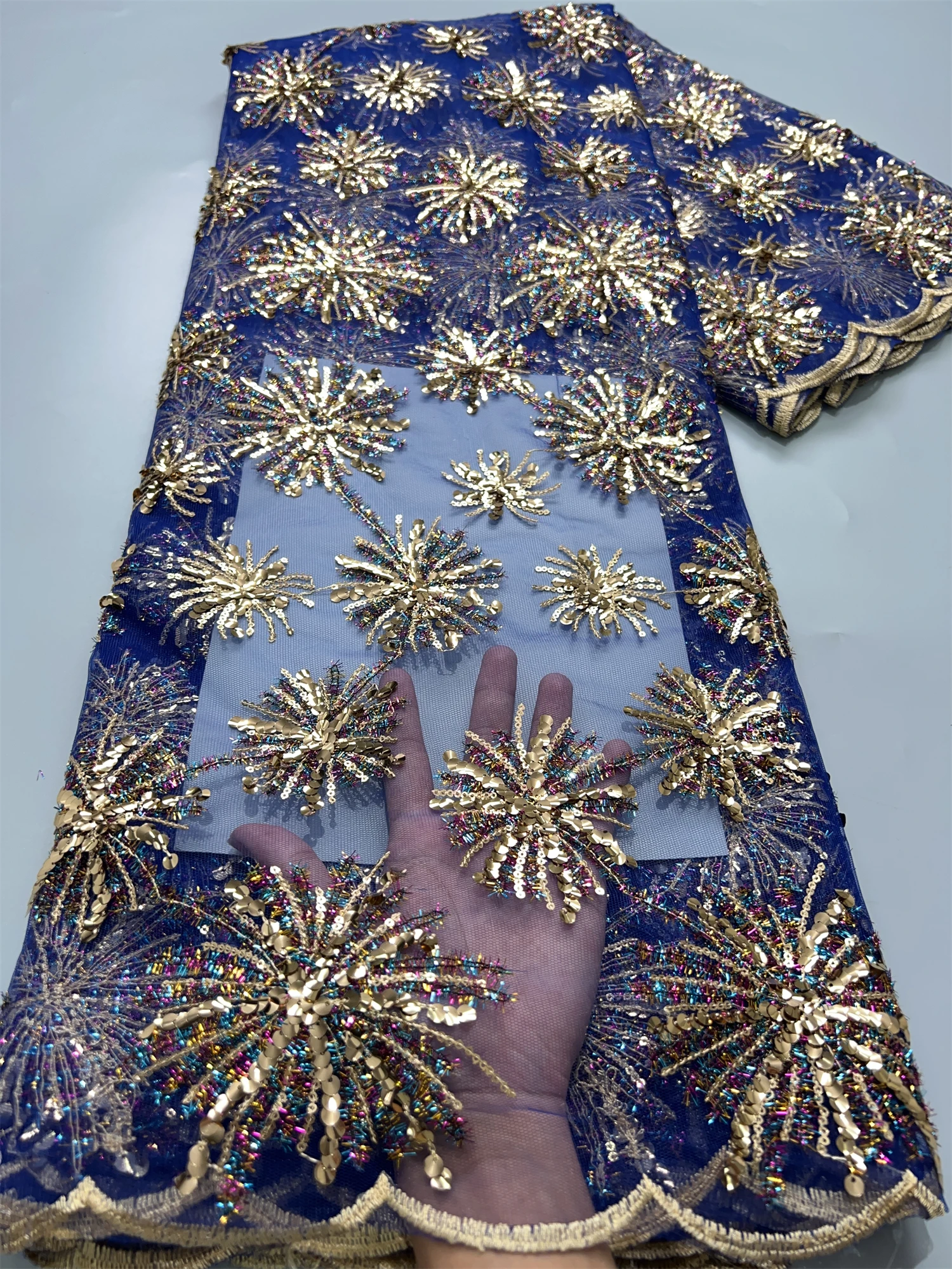 Kalume Высококачественная африканская нигерийская кружевная ткань с красными