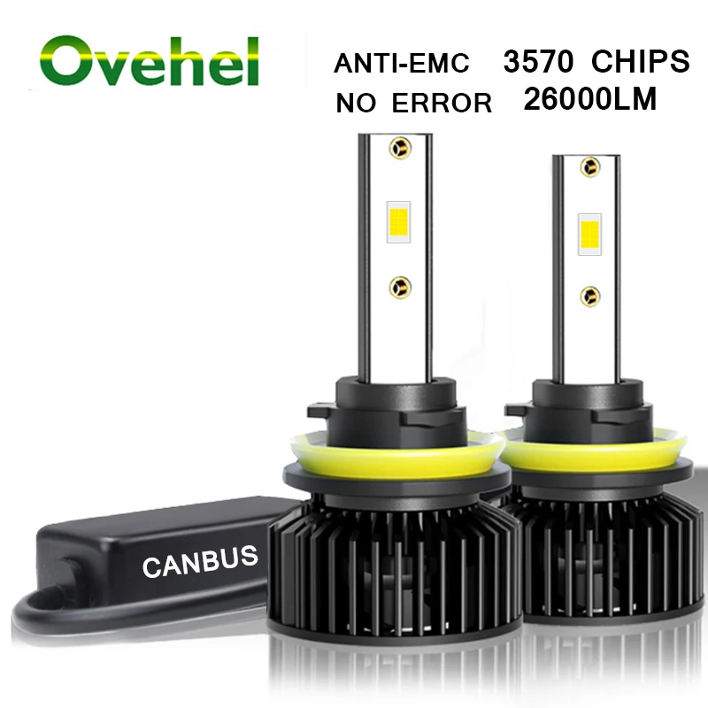 Пандук, 2 шт., H1 H3 H4 H7 Led Canbus 26000LM 80 Вт H8 H11 HB3 9005 HB4 9006, автомобильные лампы 6000K
