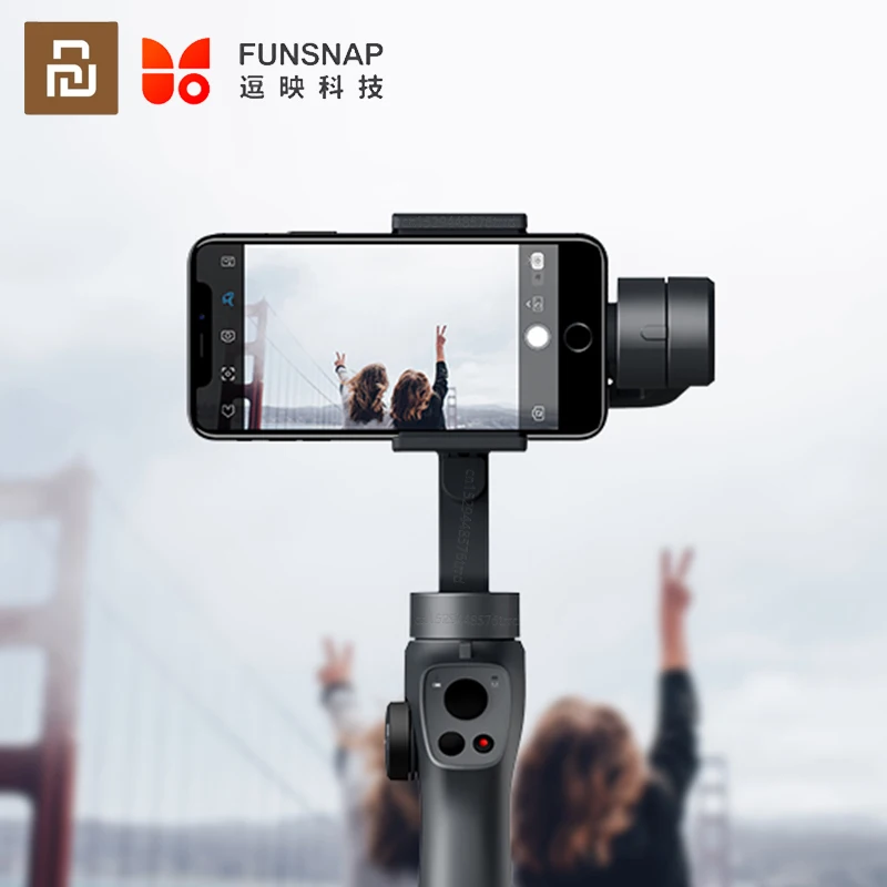 

Funsnap Capture 2 Pan Tilt 3 Axis Handheld Gimbal Stabilizer Smart Phone Tracking Zoom Multi Angle Rotation Stabilizer
