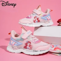 disney mermaid princess cartoon anime cute childrens shoes mesh surface non slip breathable lightweight casual sneakers