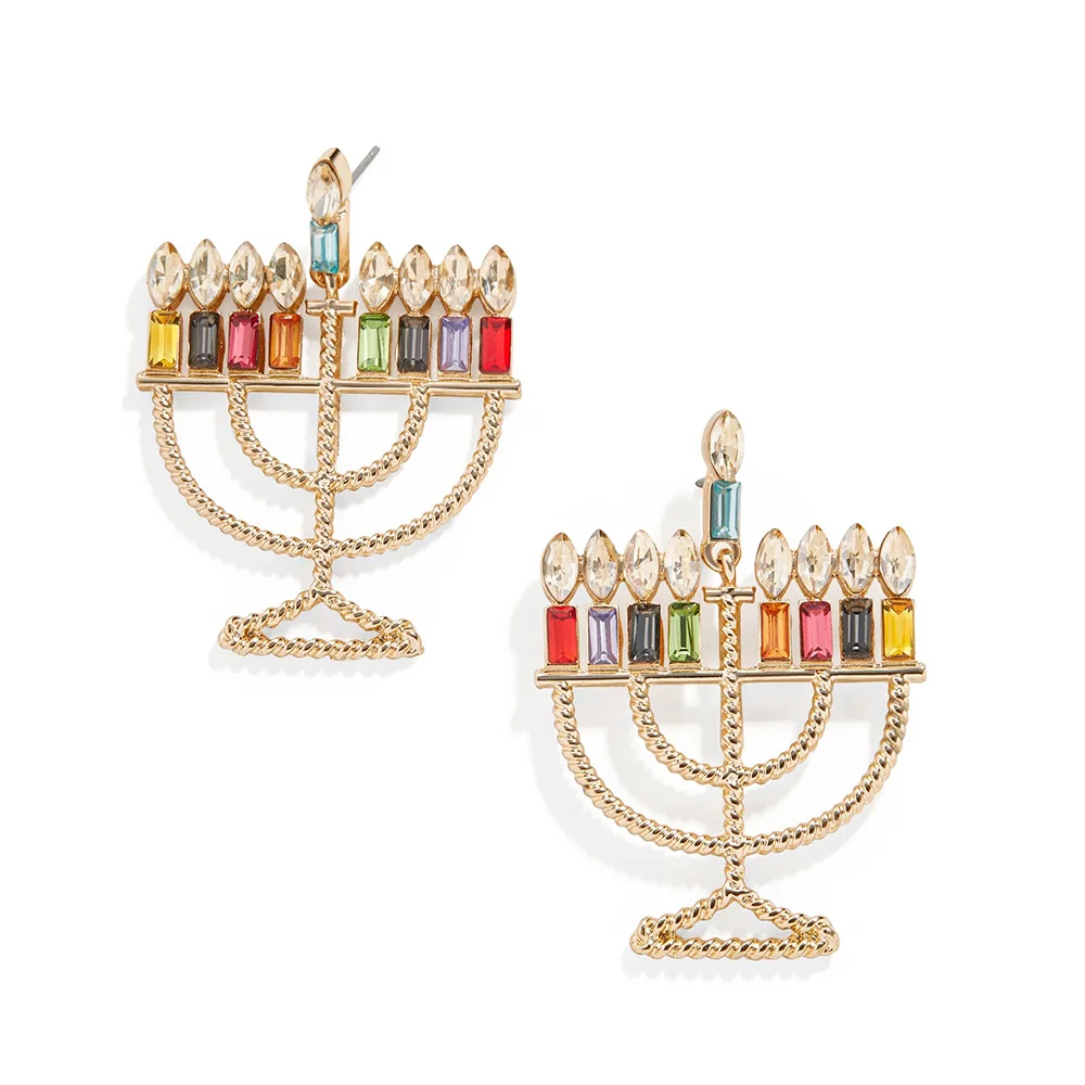 Женские серьги hanukka MENORAH ювелирные изделия из еврейской Хануки праздничные