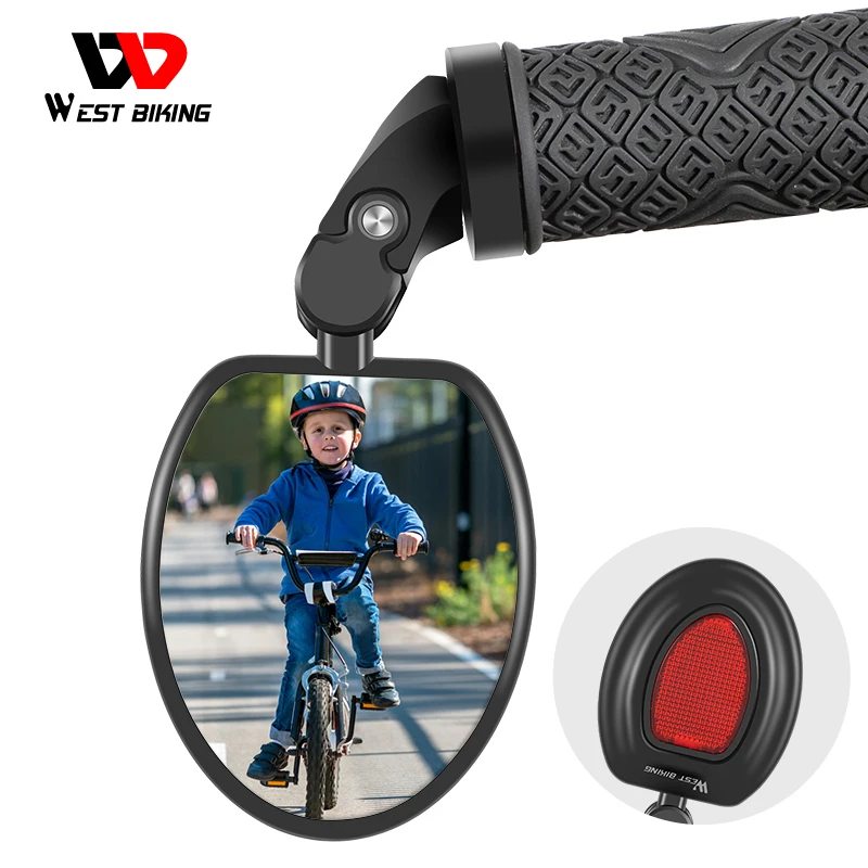 

WEST BIKING Bike Rearview Mirror Wide Angle MTB Road Bicycle Handlebar Mirror 360 Rotation Adjustable Cycling Rear View Mirror