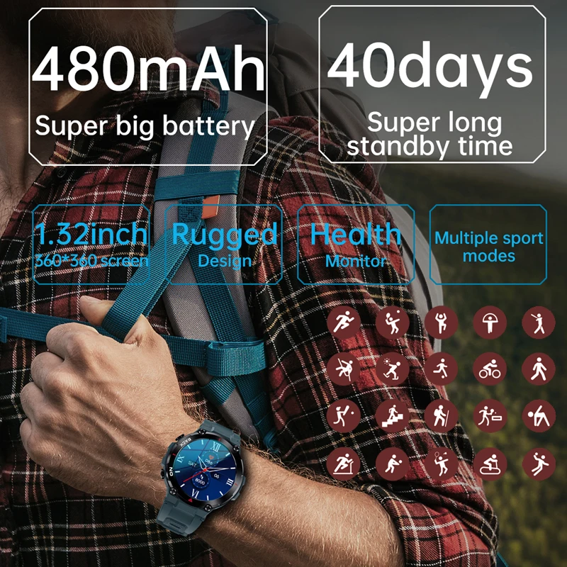 Мужской смарт-браслет с GPS мужской фитнес-трекер для Android IOS уличный