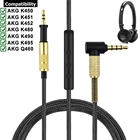 Позолоченный запасной нейлоновый плетеный кабель OFC для наушников AKG K450 K451 K452 K480 K490 K495 Q460