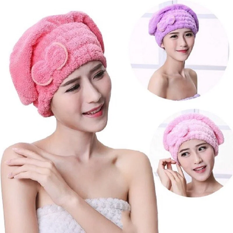 

Spa Bow Wrapped Towel Microfiber Quick Hair Dryer Bathtub Cap Bathroom Accessories Ladies Shower Cap Hair Cap Hair Wrap