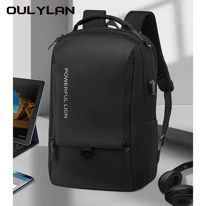 

Oulylan деловая сумка для компьютера, двойной рюкзак, Мужская многофункциональная вместительная сумка для ноутбука, деловая дорожная сумка
