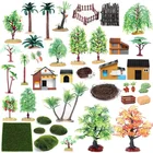 Детская имитация миниатюрных фермерских животных, модель, игрушки, украшение для фермы, забор на лужайке, гнездо, технические Ландшафтные аксессуары