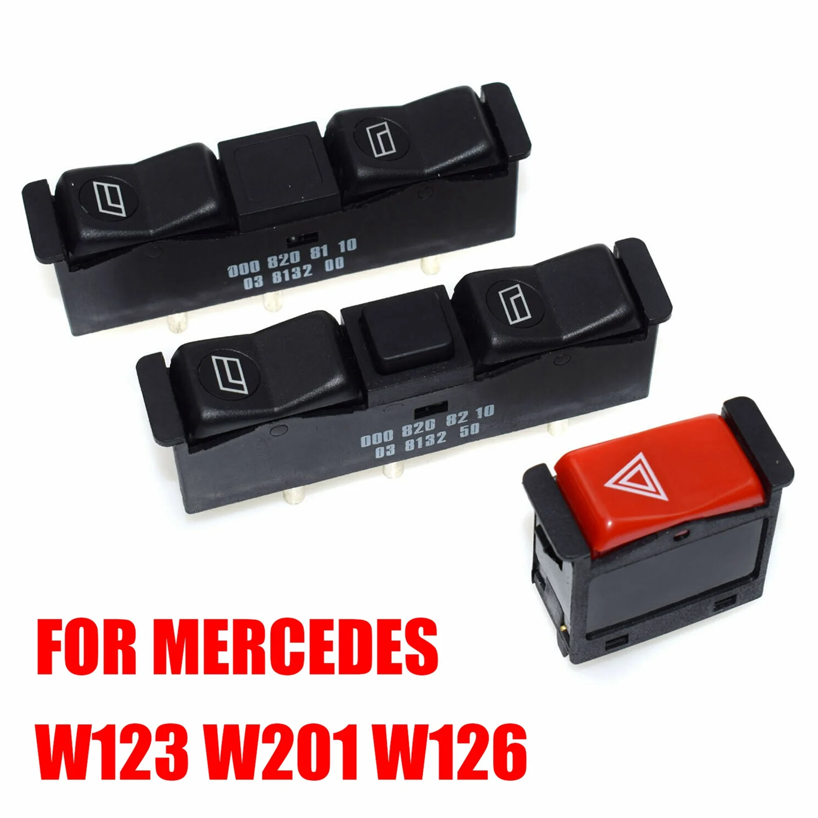 Electric Power Window Switch +Emergency Light Switch for Mercedes W123 W201 W126