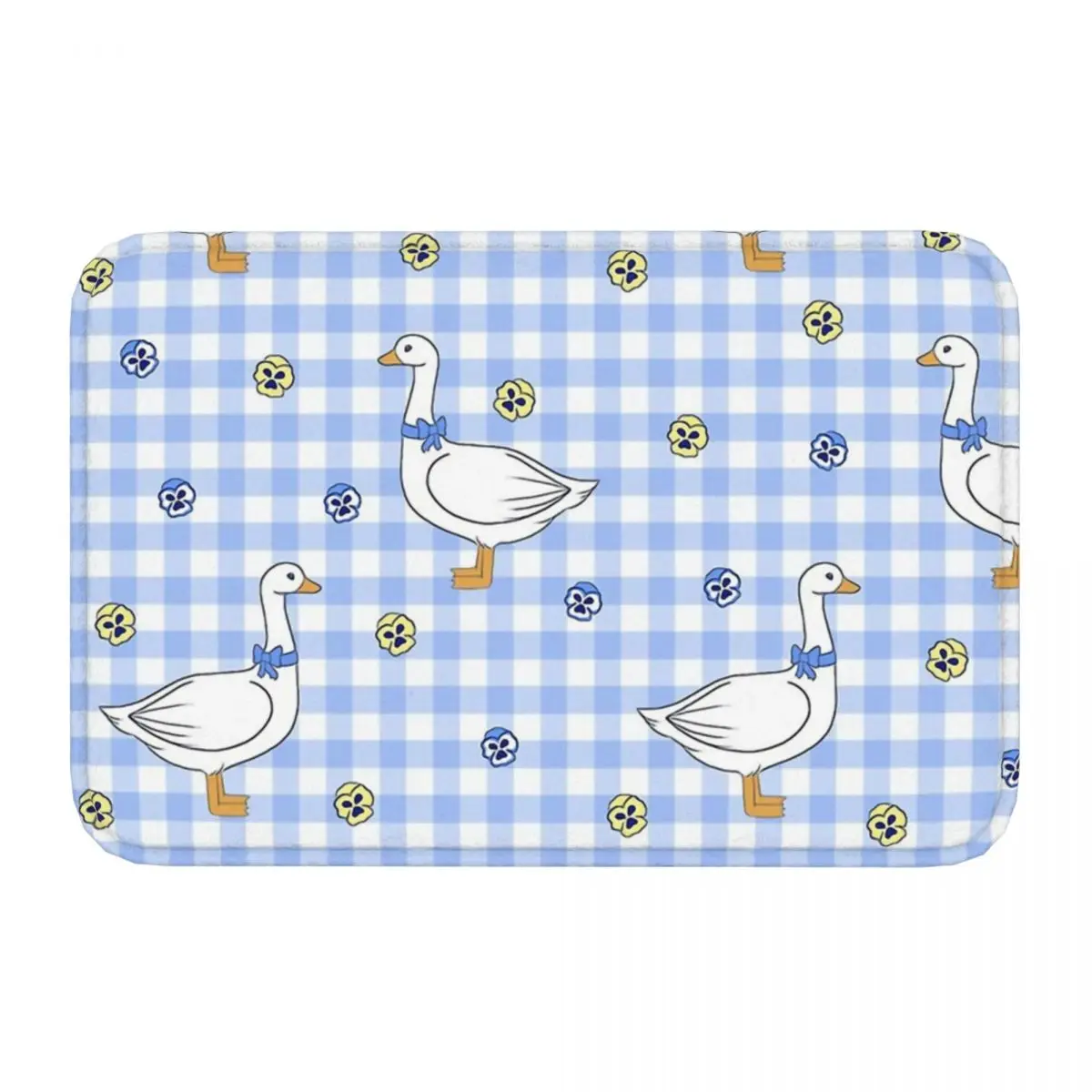 Cottagecore Rural Aesthetic Non-slip Doormat Fairytale Goose Gingham Bath Kitchen Mat Welcome Carpet Flannel Modern Decor images - 6