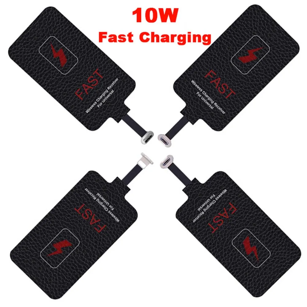 

5V/2A 10W Qi Fast Wireless Charger Receiver for IPhone 7,6,5, Samsung Huawei Xiaomi Type-c Micro Usb Qi C Basic Connector