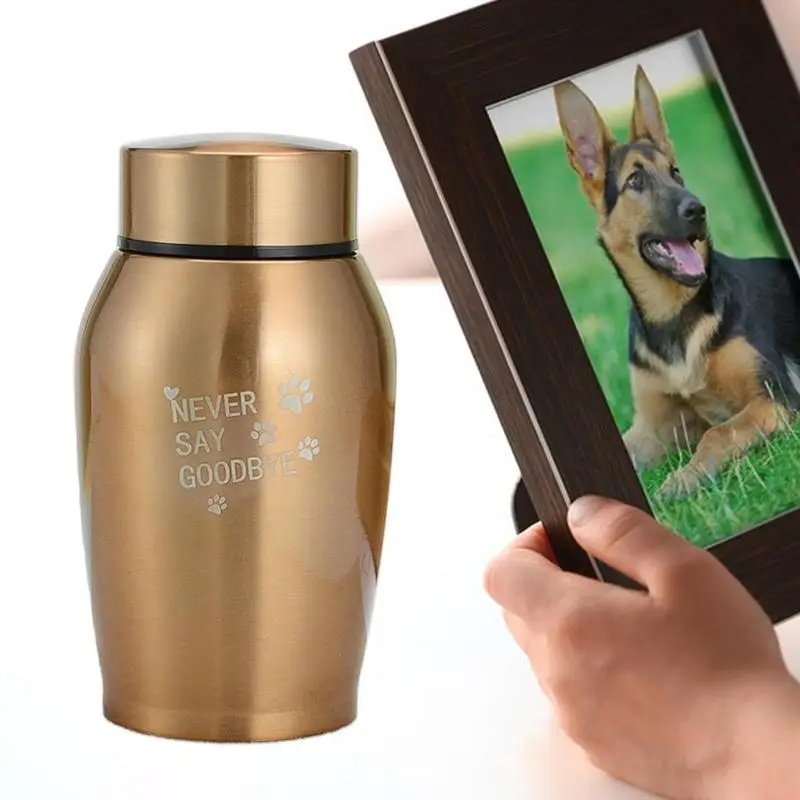 

1 Pcs Pet Memorials Urn Stainless Steel Cremation Ashes Jar Keepsake Memorial Cat Dog Bird Urn Ornaments Keepsake