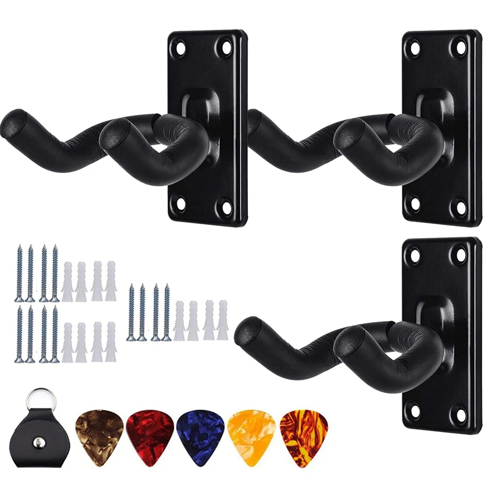 

3Pcs Guitar Hanger Guitar Hook Guitar Holder Guitar Wall Mount Hangers for Electric Acoustic and Bass Guitars