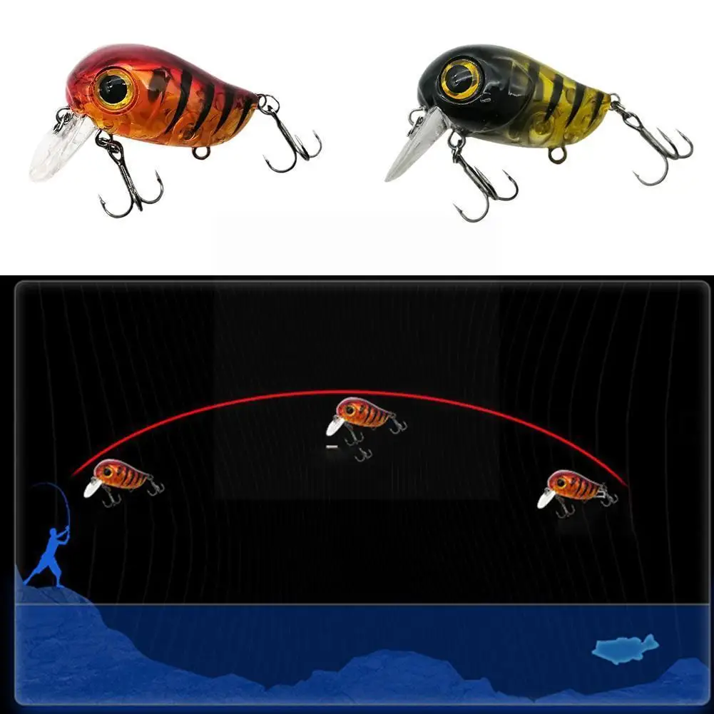 

Плавающая приманка для рыбалки Crank 40 мм, 4,3 г, воблеры с пресноводными басами, с крючком, приманка в виде ложки, искусственная модель Z2R8