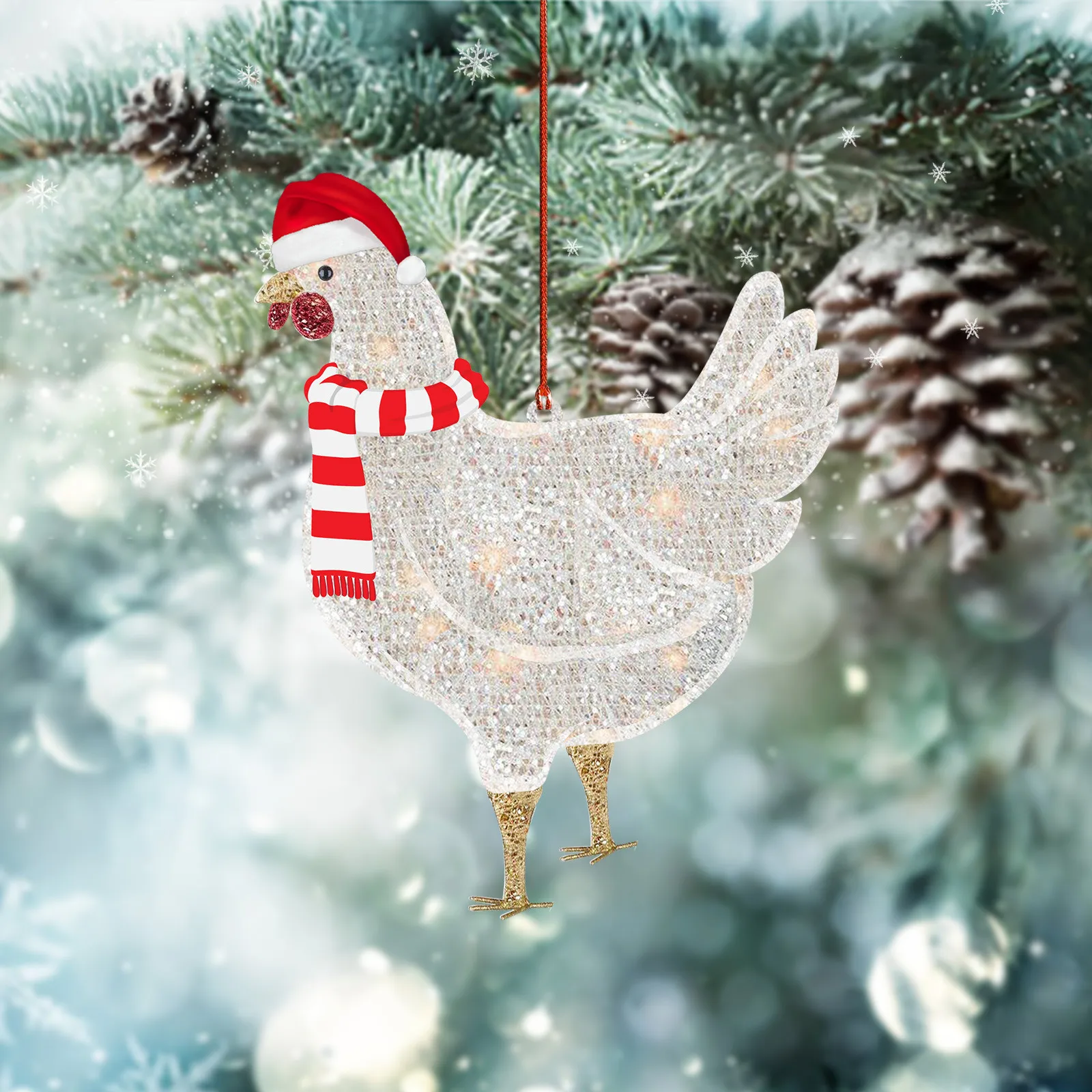 Рождественские светодиодные ночники для двора лампа цыплят с солнечной батареей