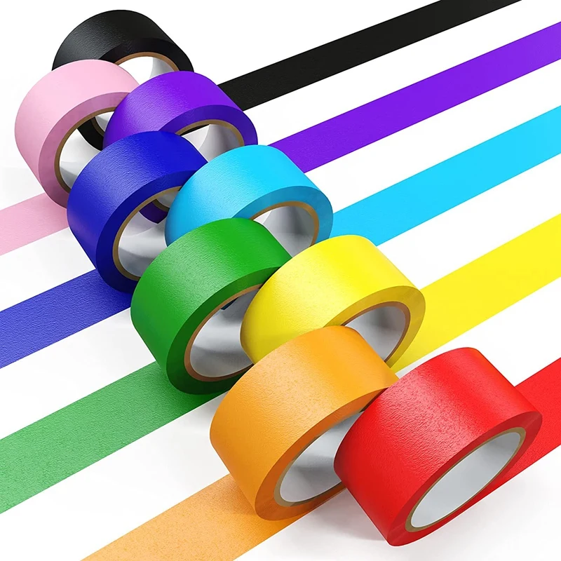 

Colored Masking Tape Colored Tapes Rolls, Painters Tape Color Colorful Tape Craft Art Tape, 9 Colors (25Mm X 20M)