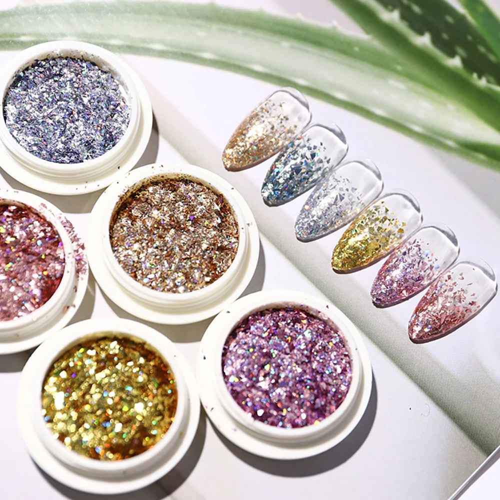 Лазерная Звезда фрагмент Aurora хлопья гвоздь искусство украшения блестящая пудра