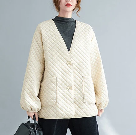 jacket women's short 2021 new Korean loose lantern sleeve white duck down jacket  winter coat women  Cotton  Solid