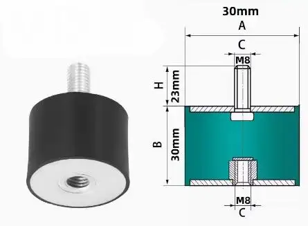 

Резиновый Амортизатор для беговой дорожки, амортизирующий винт, подушка для буфера машины, противоскользящая изоляция, внутренняя и внешняя резьбы