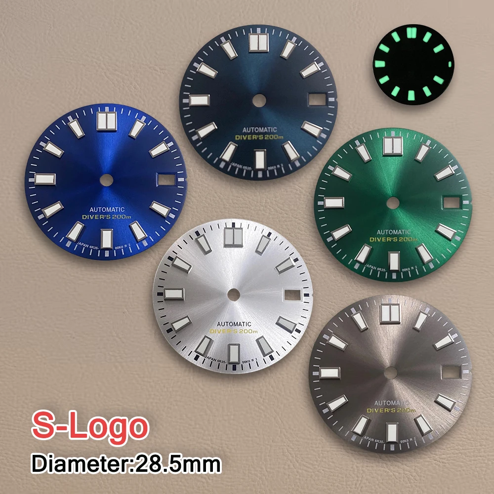 28 5 мм S логотип NH35 циферблат Sunburst дайверский подходит для NH35/NH36/4R/7S японский