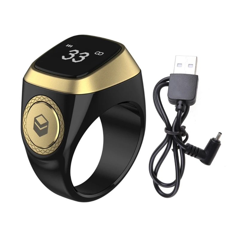 

iQibla Zikr 1 Lite Prayer for Smart Tally Counter Ring Muslim Digital for TIME Reminder 0.49" 72x40 OLED Screen for Musl