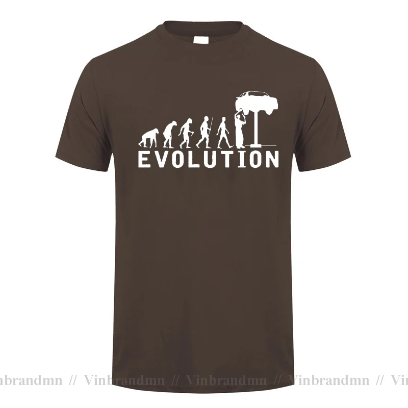 Летняя мужская футболка Evolution Auto Mechaniker Mechanic Car повседневная с короткими рукавами