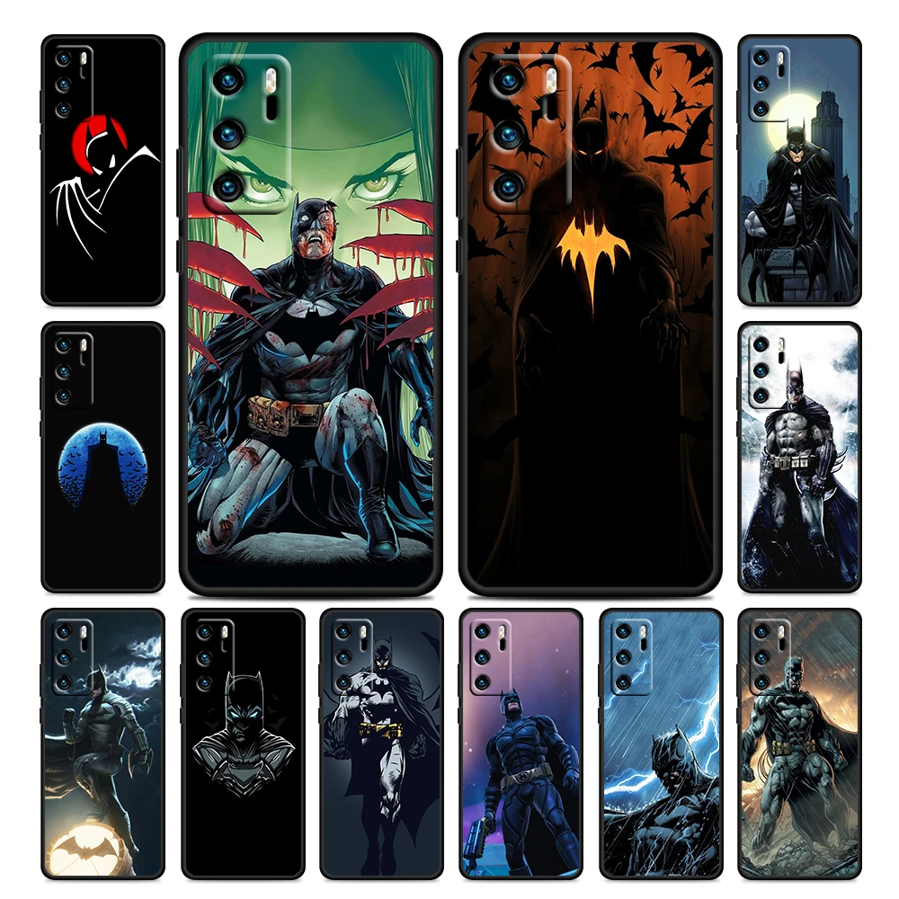 

DC Superhero Batman Case For Huawei P50 P40 P30 P20 Lite 5G Nova Y70 Plus 9 SE Pro Y9S Prime Soft Black Phone Cover Shell Core