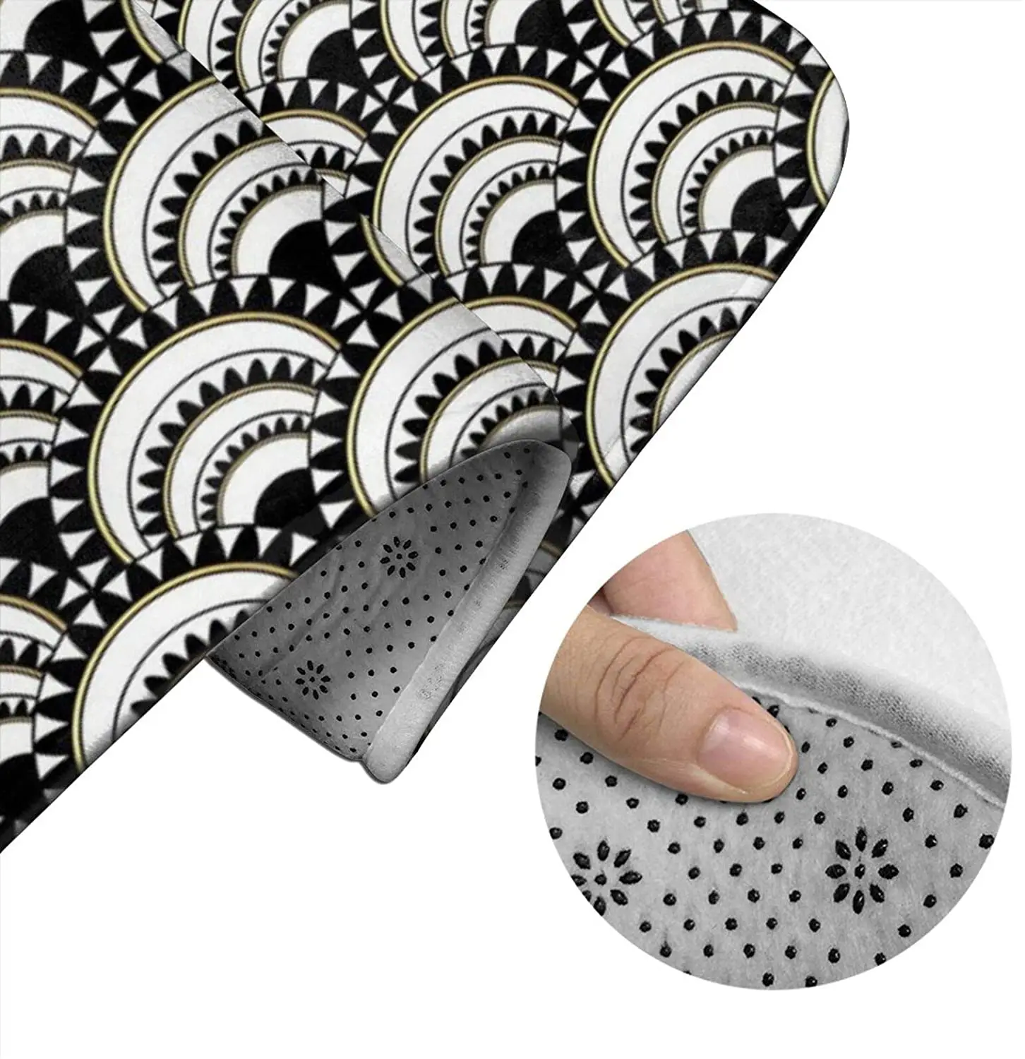 

Monochrome Modern Art De Bathroom Mat Sets 3 Piece Set Rugs Memory Foam Mat Set Toilet Seat Cover Bath Mat lid Cover