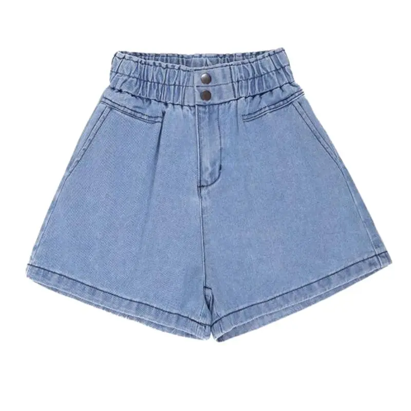 Джинсовые шорты женские с высокой талией повседневные свободные модные штаны
