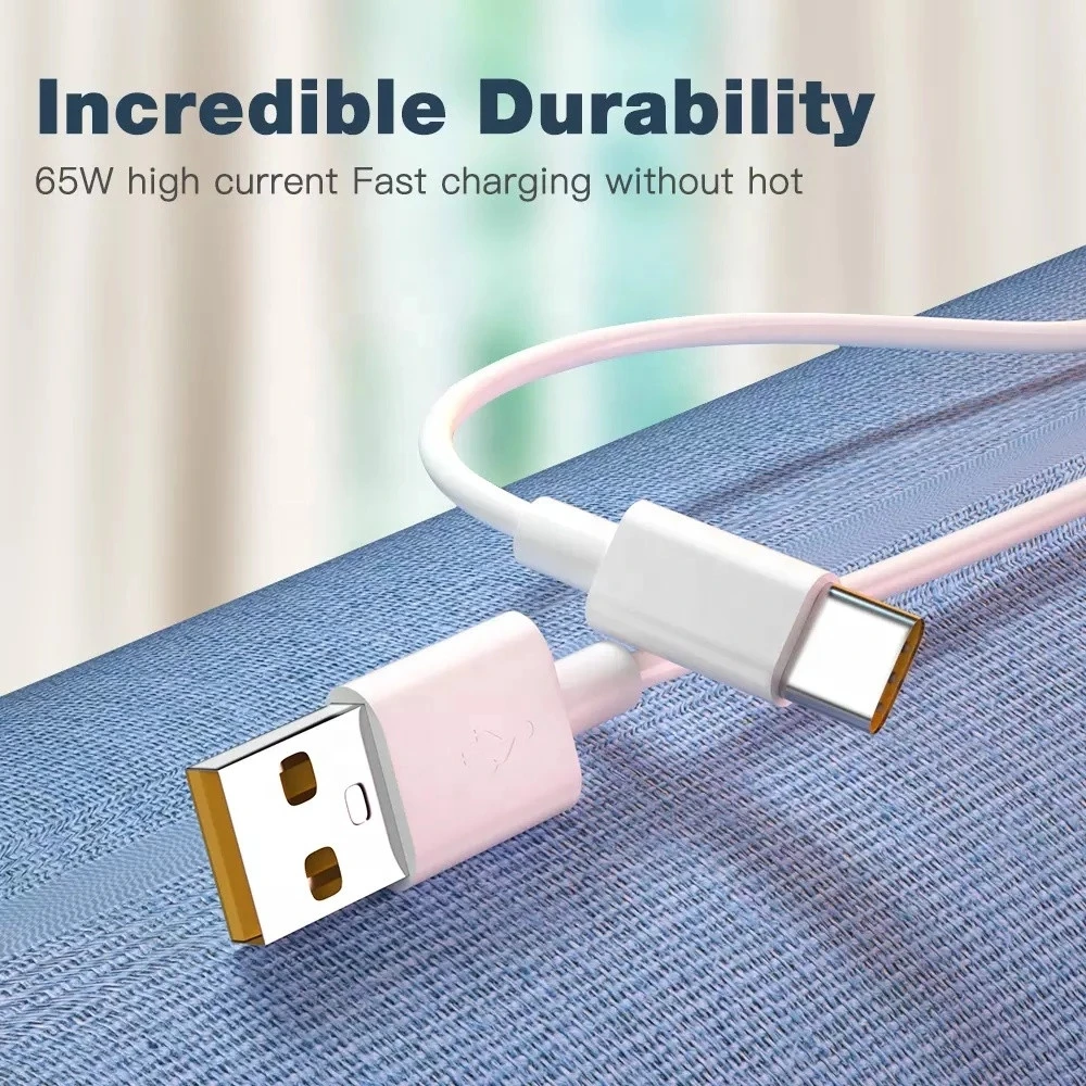 

QICHSHJIN 65W Super VOOC USB C Cable 5A Fast Charging Type-C Cable for OPPO Realme Quick Charge Super Chargers For Huawei