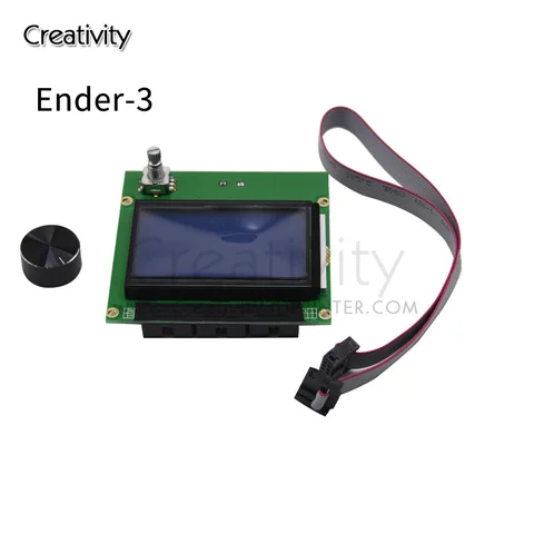 Детали для 3D-принтера Ender3 12864, ЖК-дисплей, синяя панель управления с кабелем, аксессуары для 3D принтера Ender 3