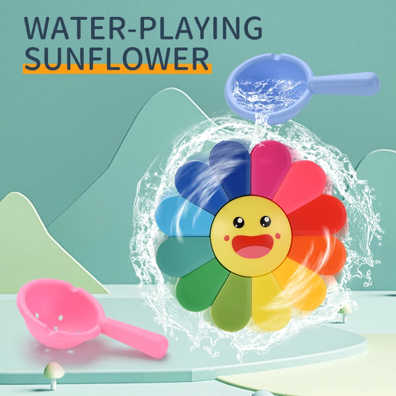 Bath Toys Bathtub Kids Play Water Spray Toy Set Stacking Cups For Children Fidget Suction Cup Spinner Toy Summer Toy Gift