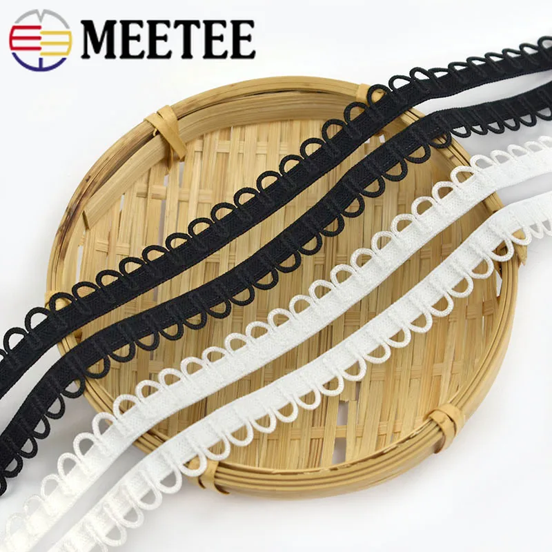 20M Meetee U-wave Lace Trim Ribbon Buttonhole Braided Curved Edge Elastic Band for Dress Garment DIY Sewing Clothing Accessories images - 6