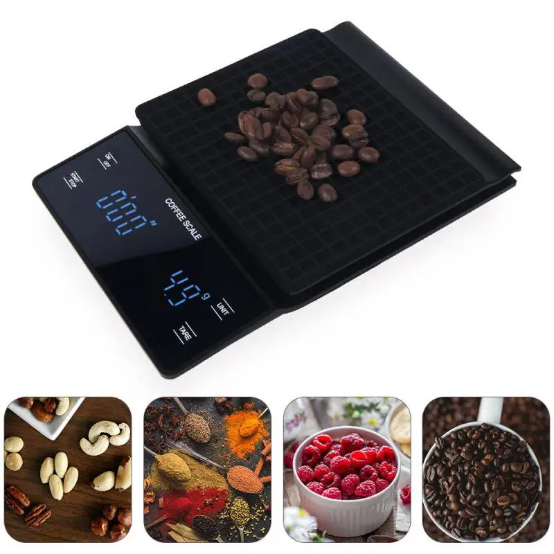 

Precision Drip Coffee Scale Coffee Weighing 0.1g Drip Coffee Scale with Timer Digital Kitchen Scale High Precision LCD Scales