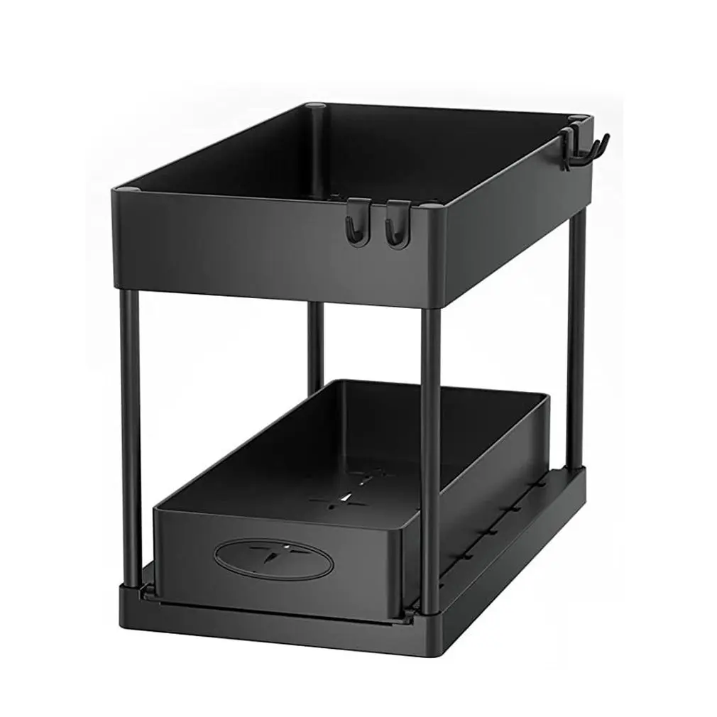 

Storage Rack Under Sink Multipurpose 1 Tier Pull-out Kitchen Cabinets Home Bathroom Holder Racks With Sliding Drawer