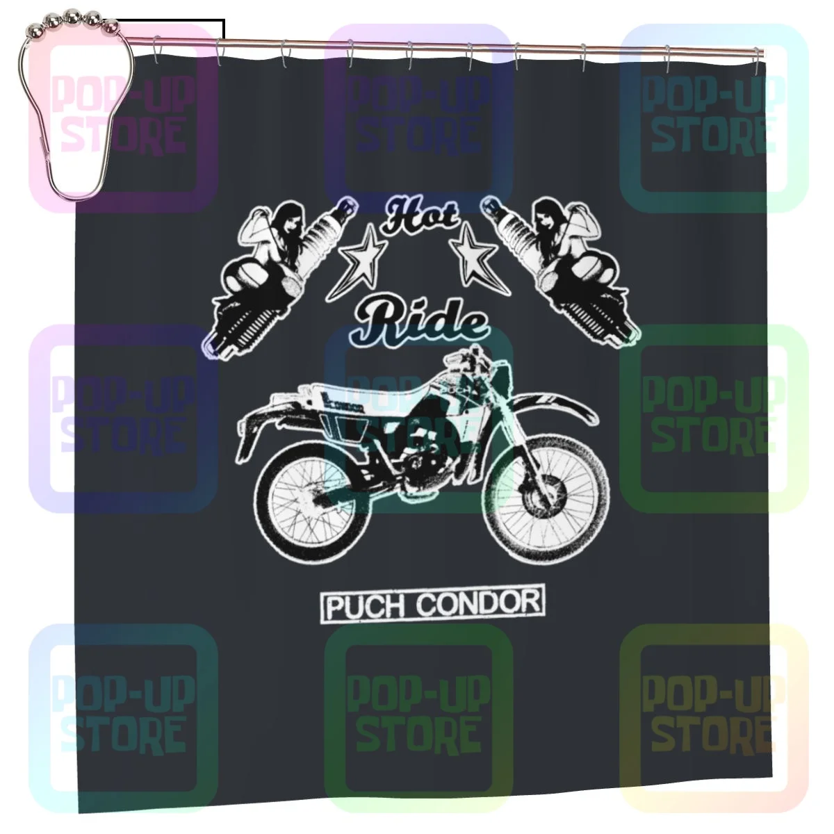Классическая занавеска для душа Puch Condor Pinup мотоцикла и велосипеда ванной комнаты