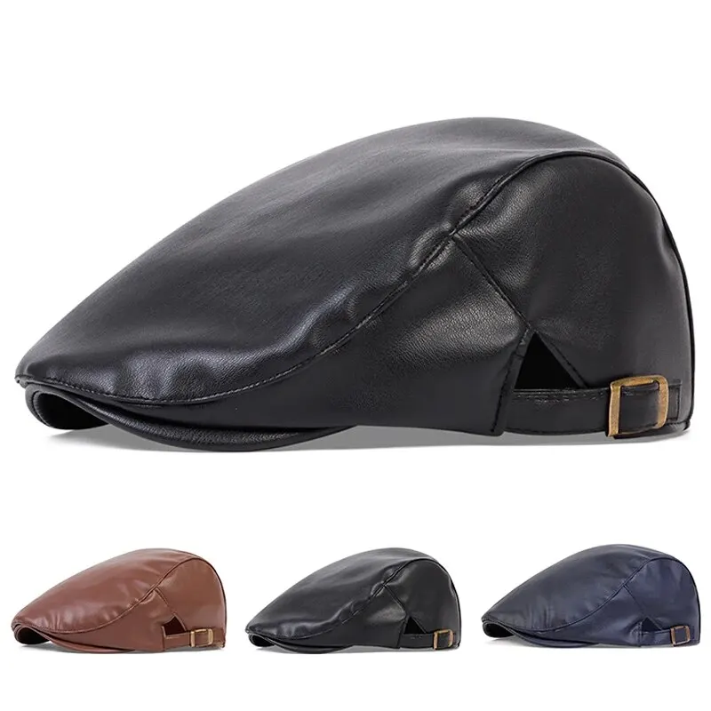 Головные уборы из искусственной кожи унисекс в стиле ретро с газетой для