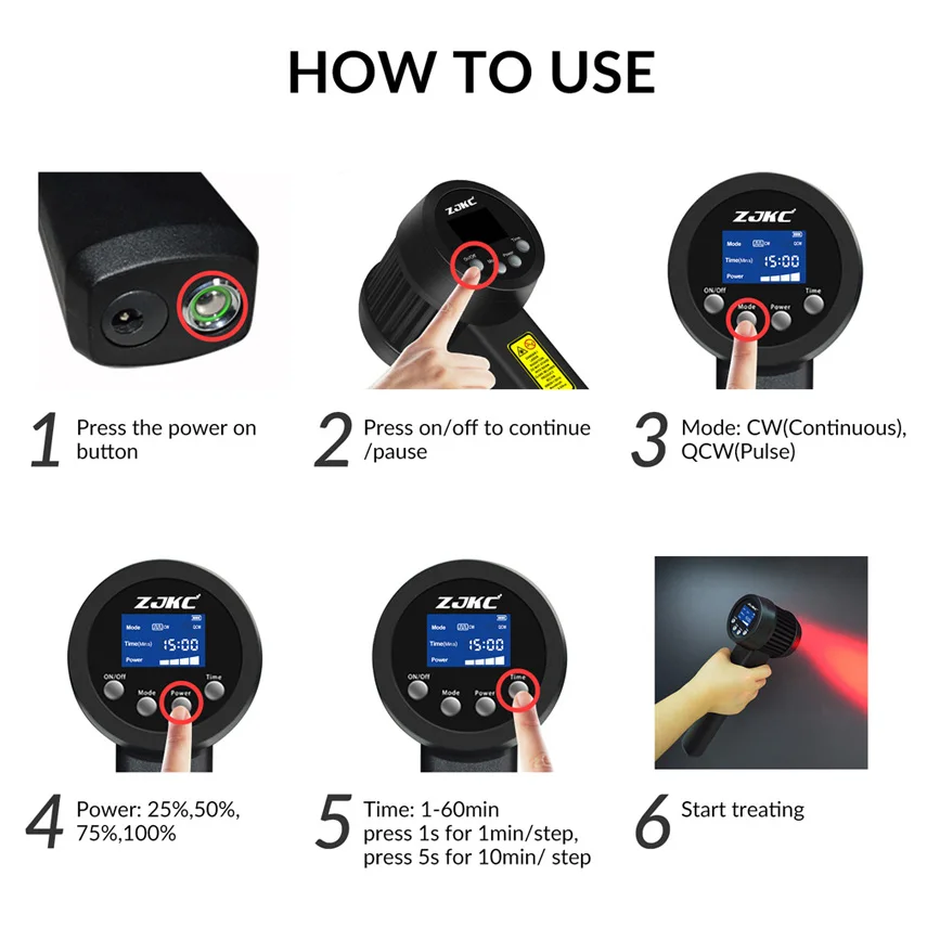 ZJKC 5 Вт низкоуровневая лазерная терапия LLLT Устройство для лечения острых и