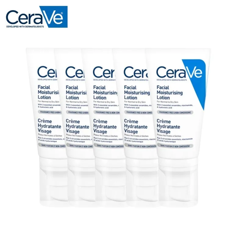 

5PCS CeraVe PM Face Moisturising Lotion Ceramide Repair Cream Brightening Skin Fade Acne Mark Facial Moisturizer For Dry Skin