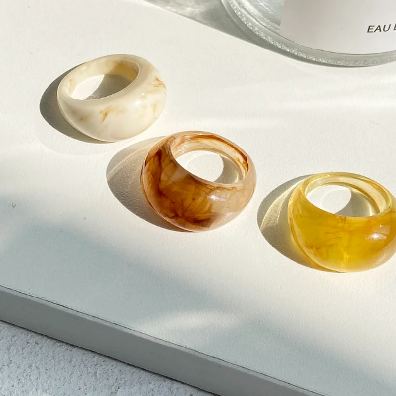 

Womens Colourful Ring Fashion Wedding Bands for Bride Korean Round Square Irregular Grils Rings Jewelry 2022