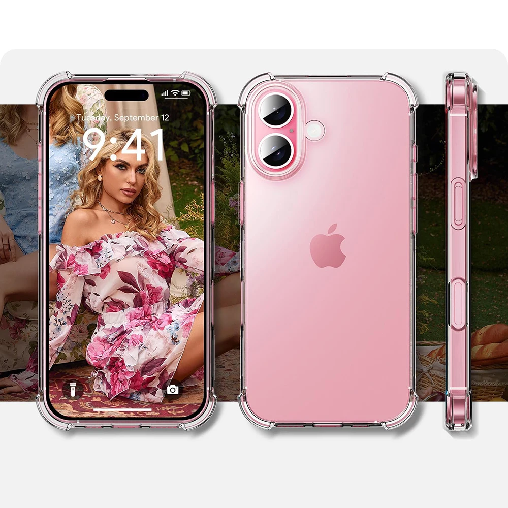 Чехол для iPhone 16 15 14 13 12 Mini 11 Pro XS Max X XR SE 2022 2020 7 8 Plus Противоударный силиконовый чехол