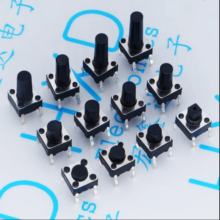 

20PCS 4Pin 6*6 Micro Tact Push Button Switches DIP 6x6x4.3/5/6/7/8/9/10/11/12/13/14MM 4.3mm 5mm 6mm 7mm 8mm 9mm 10mm 11mm