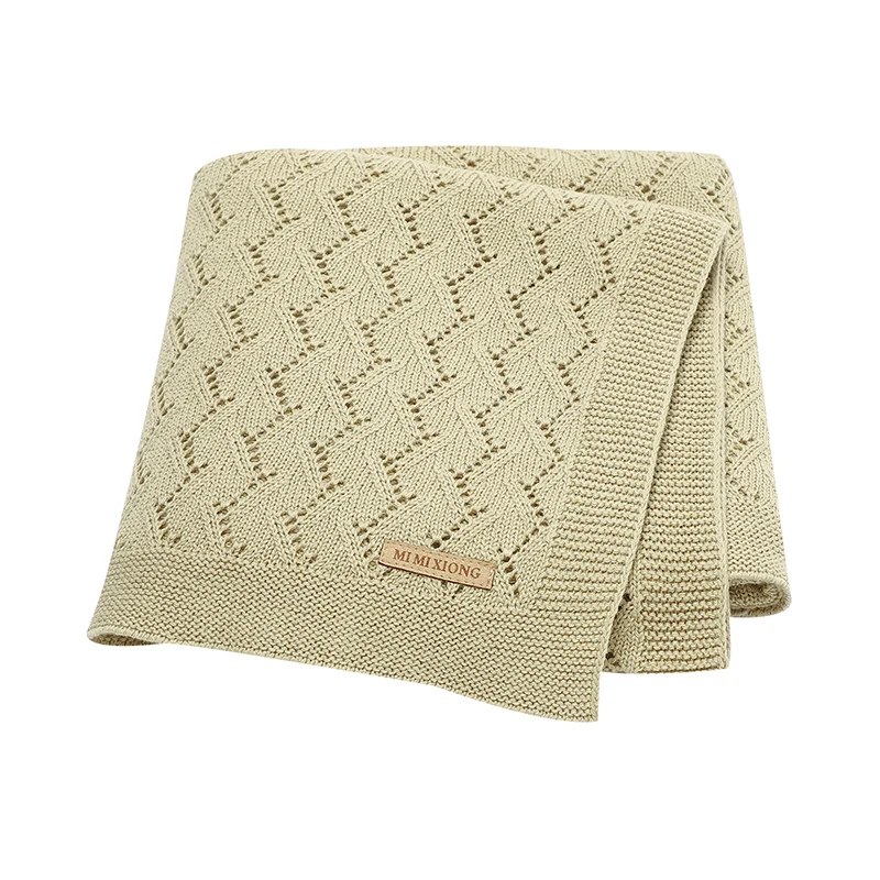 

Newborn Baby Blankets Breathable Cotton Knitted Infant Kids Boys Girls Sleeping Covers Mats for Stroller Bassinet 90*70cm Quilts