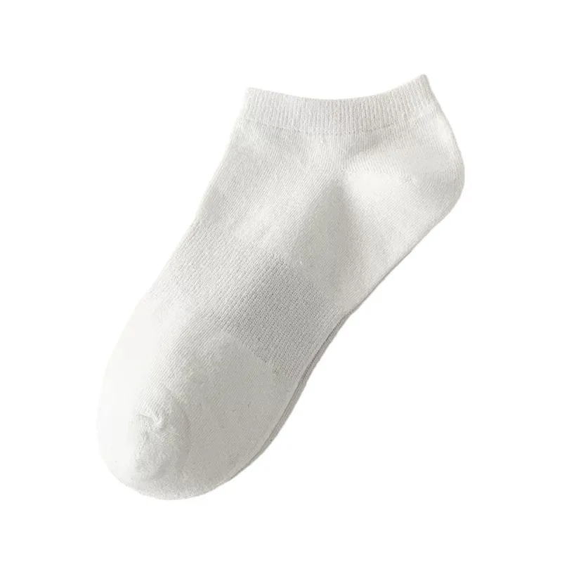 5 pairs White Socks Summer Women's Mid-Calf Length Sock Pure Color Low-Cut Liners Socks Sports Girdle Socks Pure Cotton
