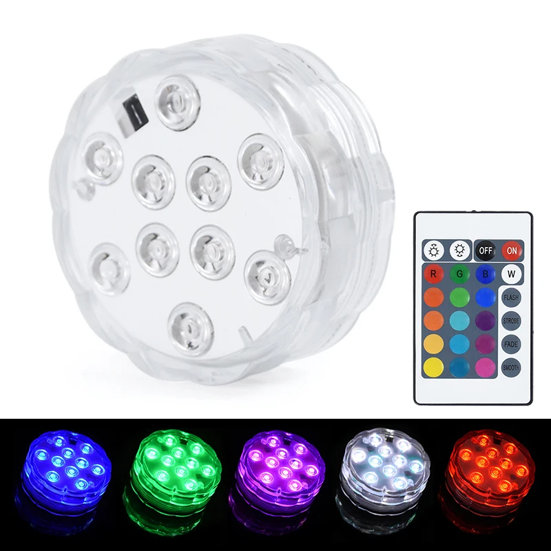 

Underwater Color Light For Vase Light Controlled 10leds Pond Submersible Tank Change Fish Remote Night Outdoor