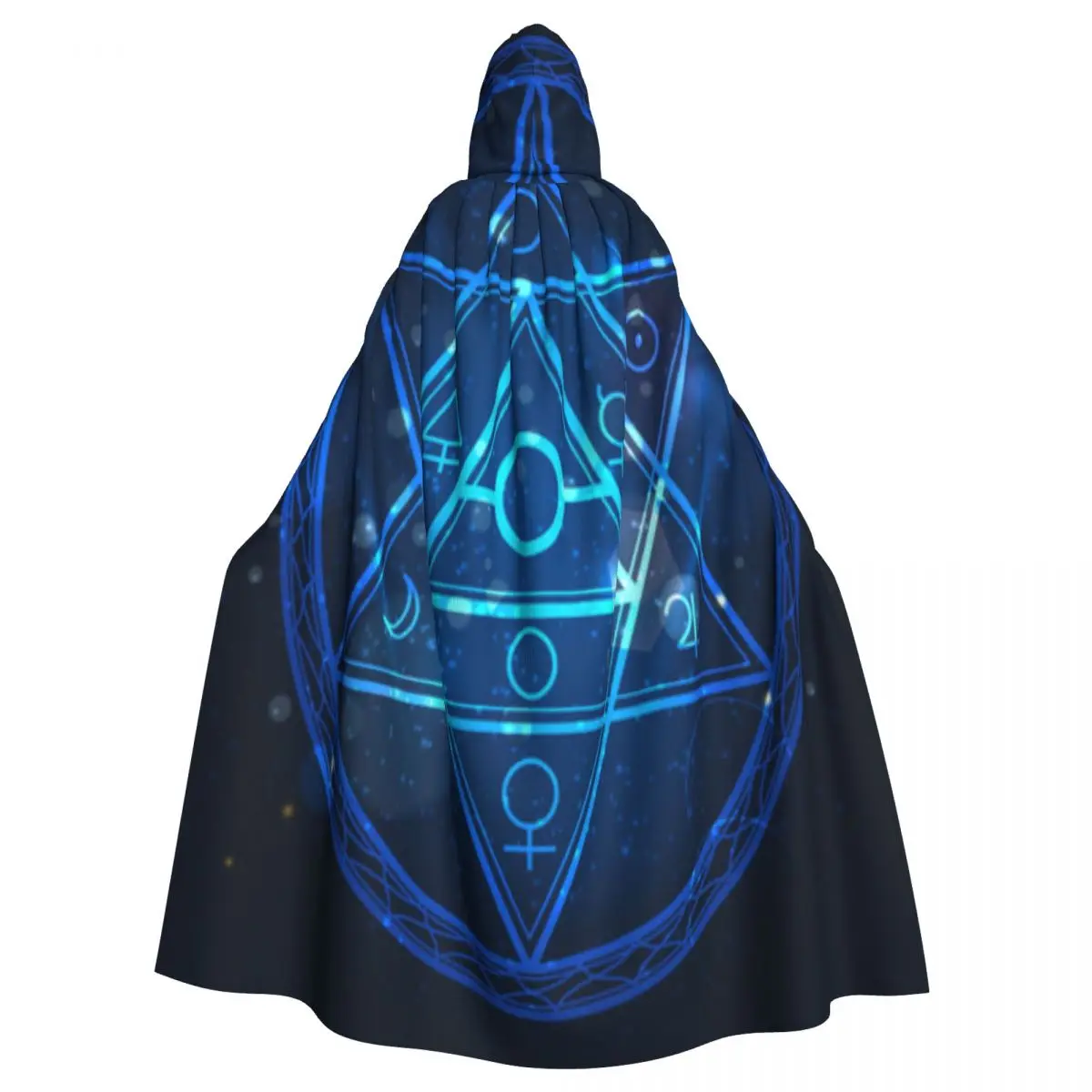 

Mystical Astrological Hooded Cloak Polyester Unisex Witch Cape Costume Accessory